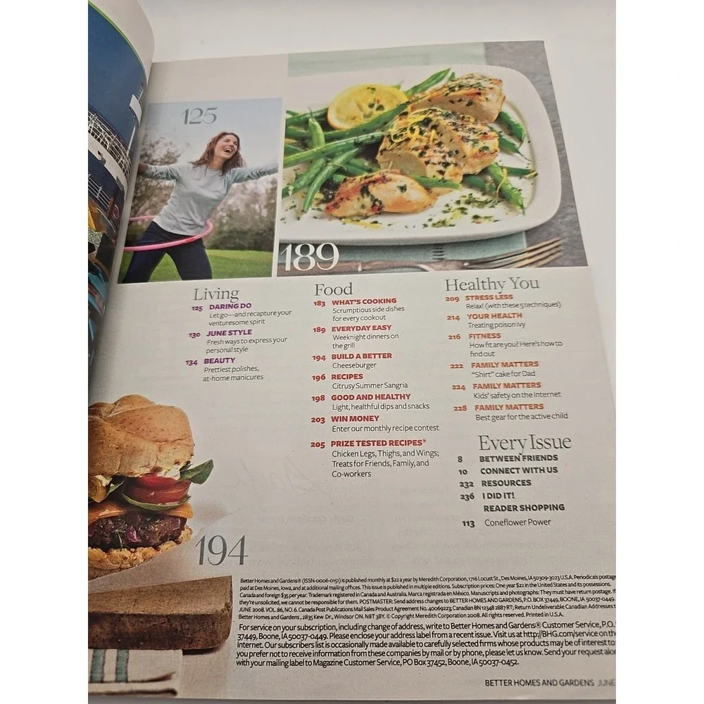Better‎ Homes and Gardens Magazine June 2008 Issue Easy Summer Living